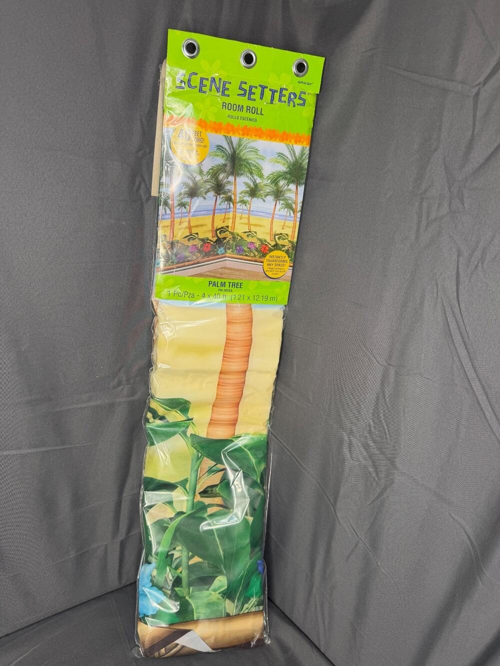 Palm Tree Scene Setter 40-foot Backdrop Plastic Party Decorations NIP